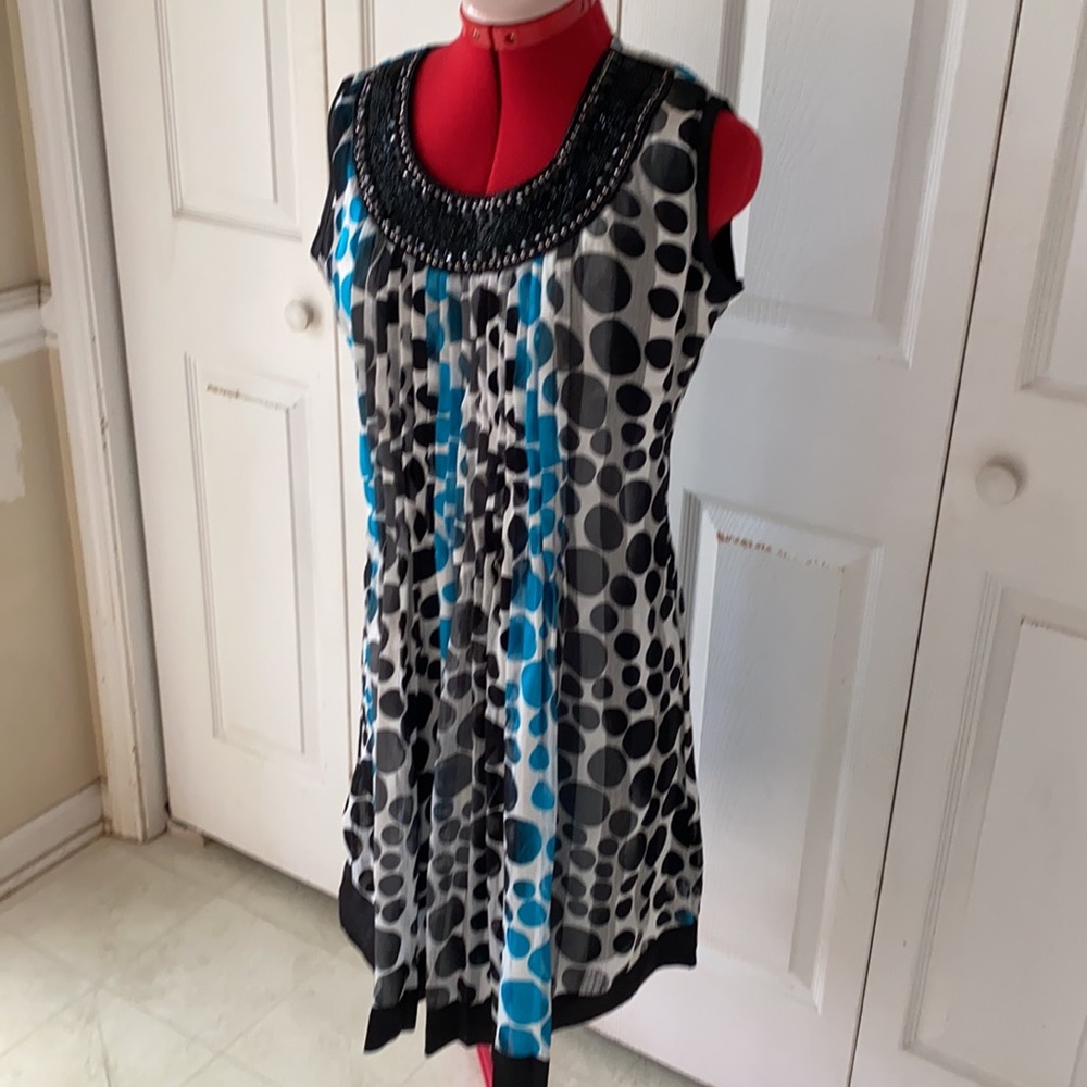 Beaded collar dress